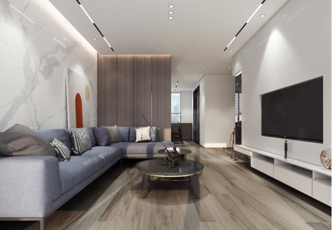 優雅而多功能的木質電視墻，適用于多種用途